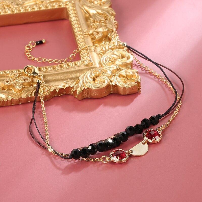 2021 Fashion Vintage Crystal Handmade Beaded Flower Bangles Bracelet - The Jewellery Supermarket