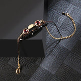 2021 Fashion Vintage Crystal Handmade Beaded Flower Bangles Bracelet - The Jewellery Supermarket