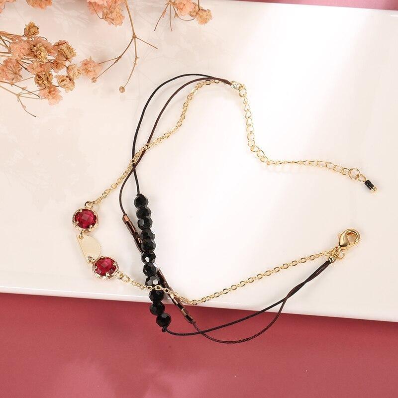 2021 Fashion Vintage Crystal Handmade Beaded Flower Bangles Bracelet - The Jewellery Supermarket