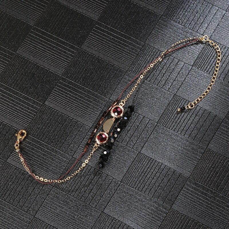 2021 Fashion Vintage Crystal Handmade Beaded Flower Bangles Bracelet - The Jewellery Supermarket