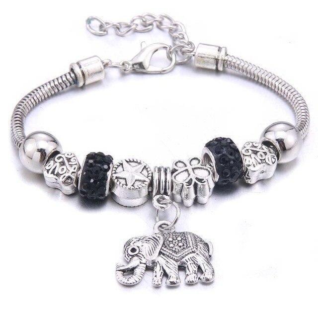 6-colors Crystal Beads Elephant beading Charm Bracelet & Bangles Jewelry - The Jewellery Supermarket