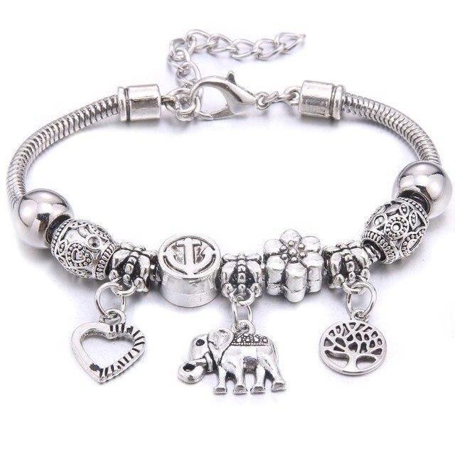 6-colors Crystal Beads Elephant beading Charm Bracelet & Bangles Jewelry - The Jewellery Supermarket