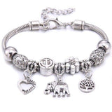 6-colors Crystal Beads Elephant beading Charm Bracelet & Bangles Jewelry - The Jewellery Supermarket