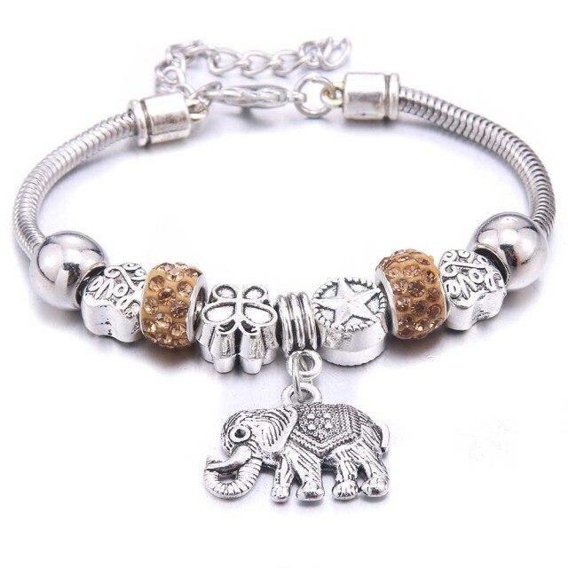 6-colors Crystal Beads Elephant beading Charm Bracelet & Bangles Jewelry - The Jewellery Supermarket