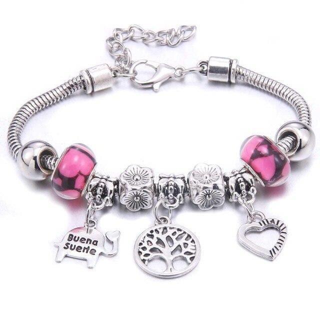 6-colors Crystal Beads Elephant beading Charm Bracelet & Bangles Jewelry - The Jewellery Supermarket