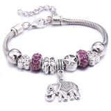 6-colors Crystal Beads Elephant beading Charm Bracelet & Bangles Jewelry - The Jewellery Supermarket