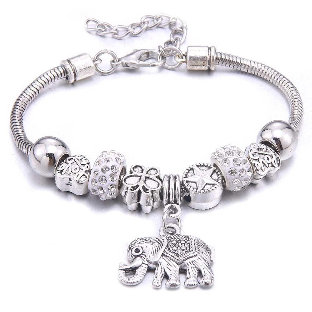 6-colors Crystal Beads Elephant beading Charm Bracelet & Bangles Jewelry - The Jewellery Supermarket