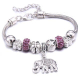 6-colors Crystal Beads Elephant beading Charm Bracelet & Bangles Jewelry - The Jewellery Supermarket