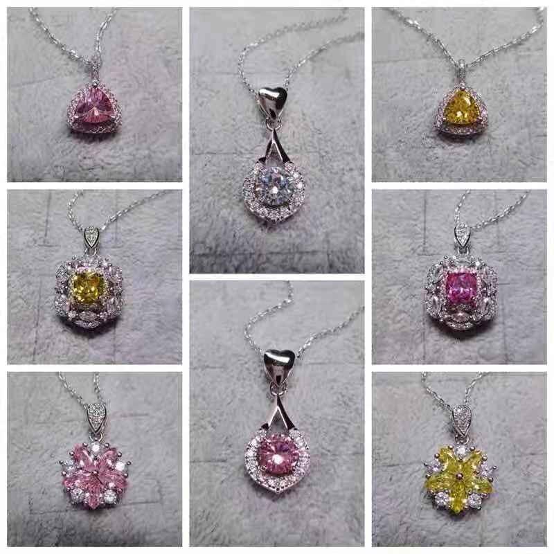 925 Silver AAA+ Cubic Zirconia Diamonds Colourful Fine Jewelry Pendants For Women - The Jewellery Supermarket