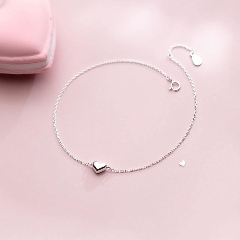 925 Sterling Silver Minimalist Romantic Shiny Heart Bracelet- Wholesale Prices by Jewellery Supermarket - The Jewellery Supermarket
