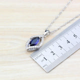 925 Sterling Silver Wedding Accessories Women Bridal Jewelry Sets With Natural Stone CZ Blue Bracelet And Ring Sets - The Jewellery Supermarket