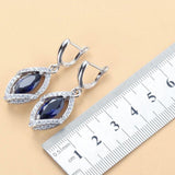 925 Sterling Silver Wedding Accessories Women Bridal Jewelry Sets With Natural Stone CZ Blue Bracelet And Ring Sets - The Jewellery Supermarket