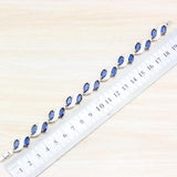 925 Sterling Silver Wedding Accessories Women Bridal Jewelry Sets With Natural Stone CZ Blue Bracelet And Ring Sets - The Jewellery Supermarket