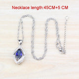 925 Sterling Silver Wedding Accessories Women Bridal Jewelry Sets With Natural Stone CZ Blue Bracelet And Ring Sets - The Jewellery Supermarket