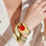 Elegant Ladies' Red Snake Shaped Strap, Personalized and Elegant High-End Quartz Watches - Perfect Gifts