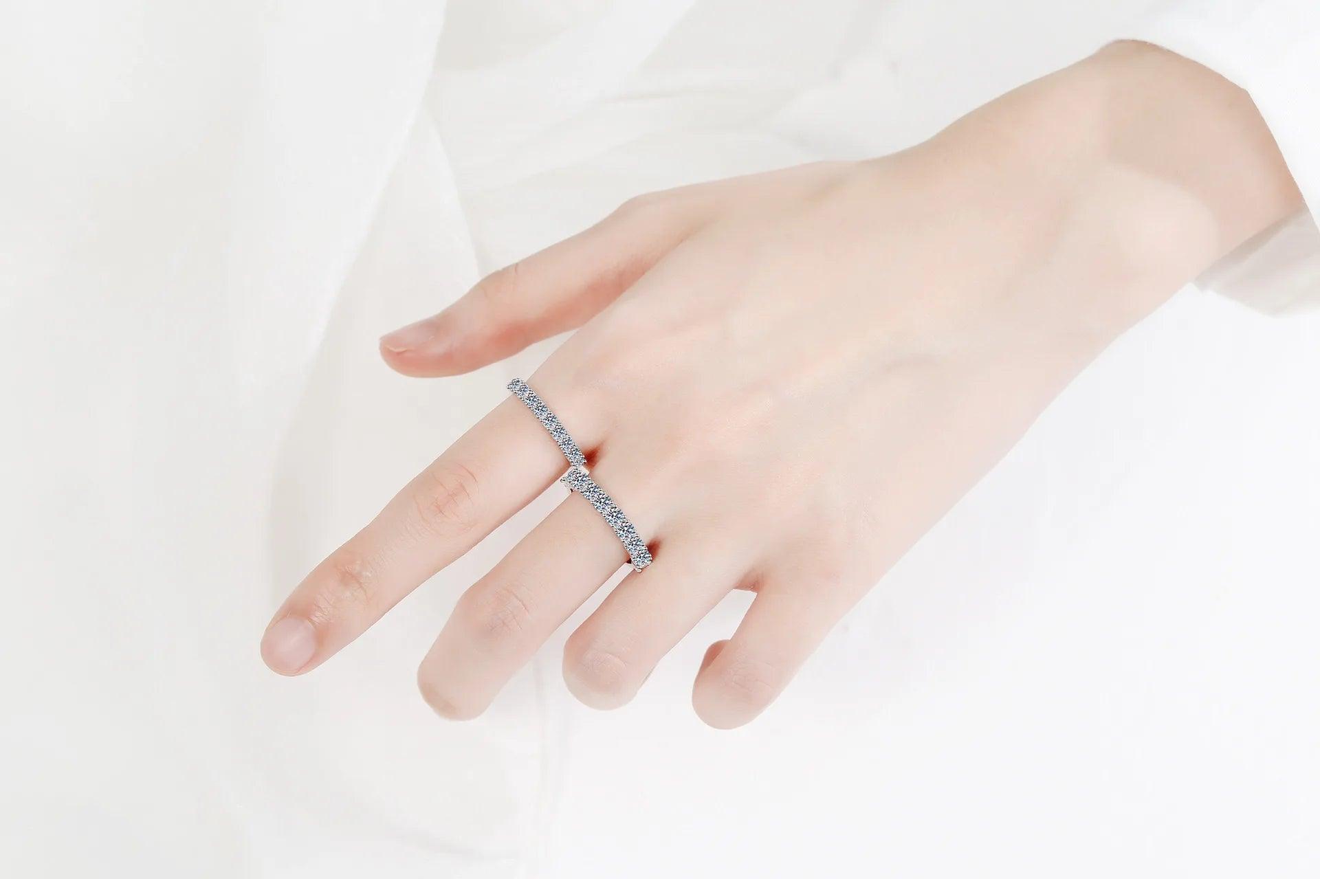 Adorable D Colour VVS 10 Stones 1ct Moissanite Diamonds Eternity Rings -  Engagement Wedding Fine Rings - The Jewellery Supermarket