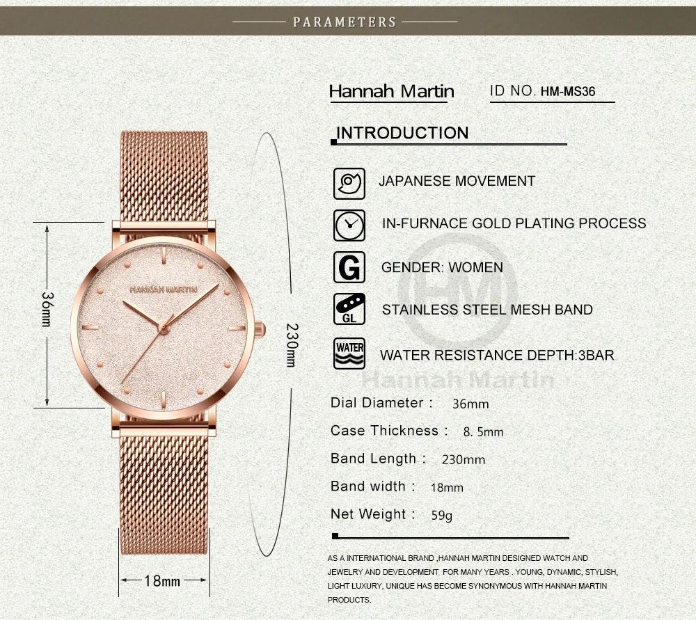 Elegant Sahara Desert Dial Design Top Brand Luxury Quartz Stainless Steel Rose Gold Colour Waterproof Ladies Watches