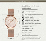 Elegant Sahara Desert Dial Design Top Brand Luxury Quartz Stainless Steel Rose Gold Colour Waterproof Ladies Watches