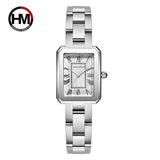 Elegant Female Rose Gold Tone Square Dial Ladies Watches - Fashion Stainless Steel Waterproof Quartz Wristwatches