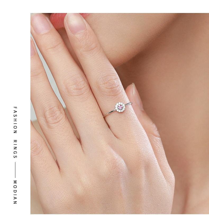 Authentic Delicate Red Simulated Diamonds Rings For Women - Wedding Fashion Statement Jewellery - The Jewellery Supermarket