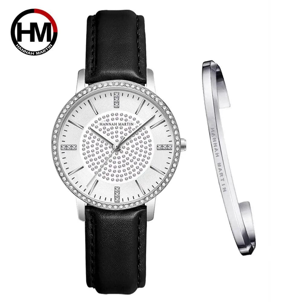 Top Luxury Brand Elegant Diamonds Crystal 1set Bracelet Watch -  Quartz Rhinestones Ladies Fashion Casual Watches