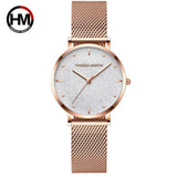 Elegant Sahara Desert Dial Design Top Brand Luxury Quartz Stainless Steel Rose Gold Colour Waterproof Ladies Watches