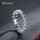 Sterling Silver Rhombus Clear AAAA Simulated Diamonds Stackable Rings - Statement Fine Jewellery - The Jewellery Supermarket