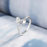 New Cute Lifelike Cat Opening Rings For Women and Girls - Trendy Silver Color Adjustable Jewellery Rings - The Jewellery Supermarket