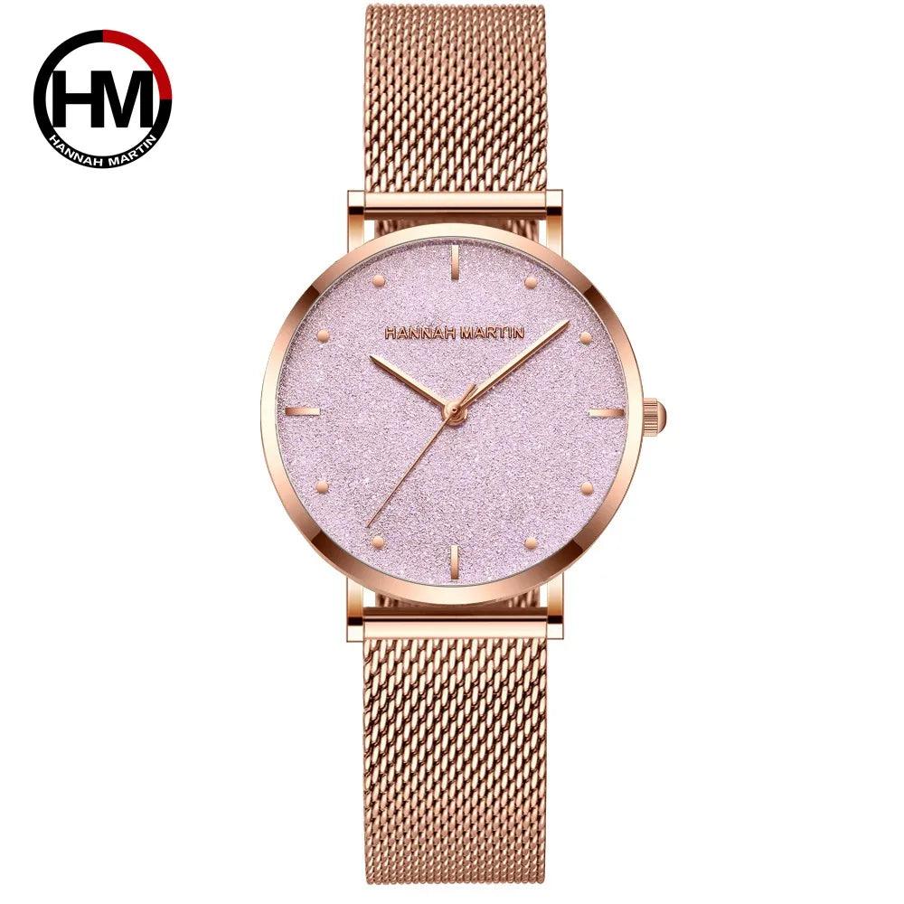 Elegant Sahara Desert Dial Design Top Brand Luxury Quartz Stainless Steel Rose Gold Colour Waterproof Ladies Watches
