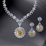 Gorgeous New Trendy Square Yellow High Quality AAA+ CZ 18K Gold/White Gold Plated Jewellery Set For Women - The Jewellery Supermarket