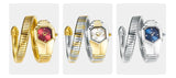 High Quality Top Brand Golden Colour Snakes Shape Ladies Watch Jewellery - Casual Fashion Dress Women's Watches