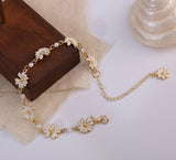 Fashion Sweet Daisy Flower Charm Bracelet - Minimalist Flowers Pearl Women Party Banquet Statement Jewellery - The Jewellery Supermarket