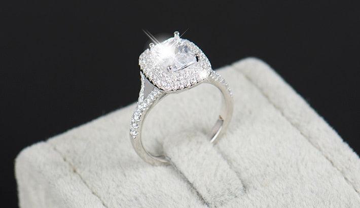 Top quality Brand AAAA Simulated Diamonds Sterling Silver Ring - Engagement Wedding Fine Jewellery Ring - The Jewellery Supermarket