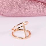 New Fashion Design Filled 14K Rose Gold AAA Zircon Diamonds Statement Jewellery Rings For Women - Party Ring