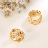 Fashion Luxury Double Row Micro-wax Inlay Filled 14K Rose Gold AAA Zircon Diamonds Rings - Wedding Party Jewellery