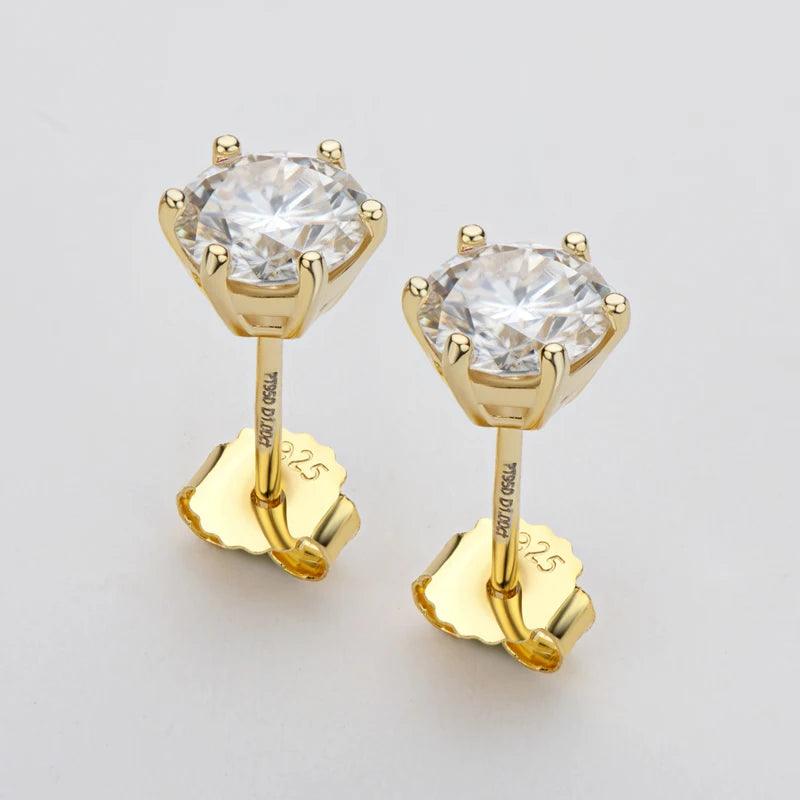 Astounding 1/2/4/6CTW. Moissanite Diamonds Stud Earrings - Sterling Silver for Women and Men Fine Jewellery - The Jewellery Supermarket
