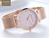 Elegant Sahara Desert Dial Design Top Brand Luxury Quartz Stainless Steel Rose Gold Colour Waterproof Ladies Watches