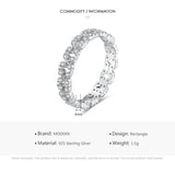 Sterling Silver Geometric Stackable Clear AAAA Simulated Diamonds Ring - Wedding Statement Jewellery - The Jewellery Supermarket