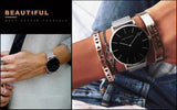 Elegant Creative Design Rose Gold Tone 1 Set Bracelet Quartz Watch Waterproof Stainless Steel Mesh Ladies Watches