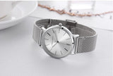 Elegant Simple Design Classic Women Rose Gold Colour Stainless Steel Mesh Casual Waterproof Ladies Quartz Watches
