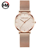 Elegant Sahara Desert Dial Design Top Brand Luxury Quartz Stainless Steel Rose Gold Colour Waterproof Ladies Watches