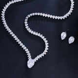 New Shiny AAA+ Cubic Zirconia Diamonds Evening Party Dress Jewellery Set - Trendy Bridal Wedding Collection - The Jewellery Supermarket