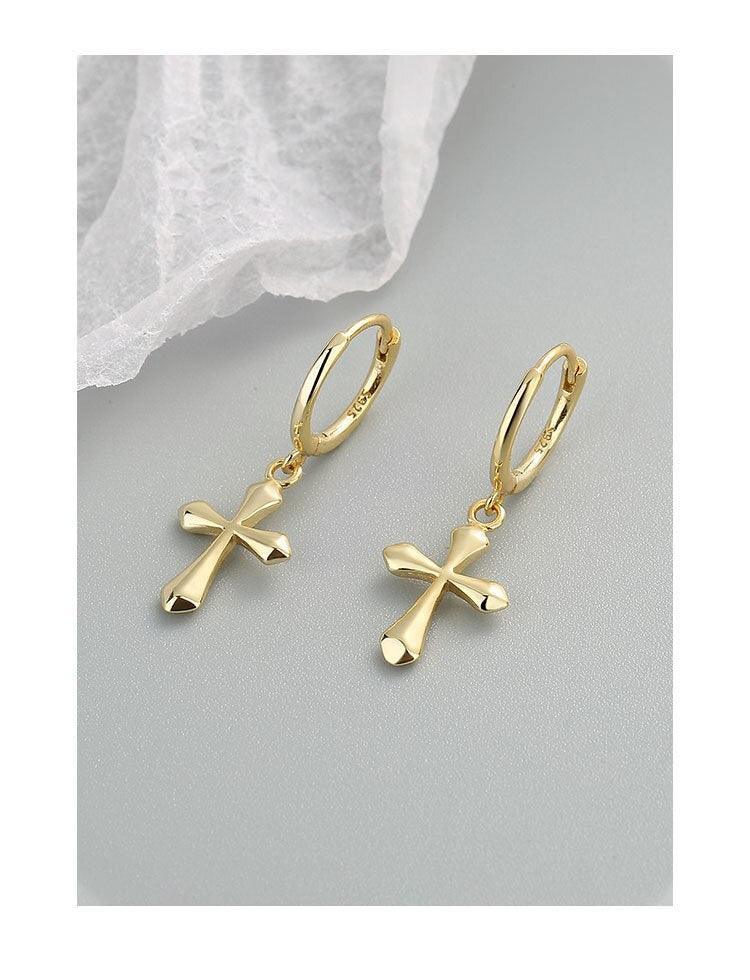 Luxury AAA Cubic Zirconia Crystals Cross Pendant - Gold Colour Stainless Steel Chain Necklace Christian Jewellery - The Jewellery Supermarket