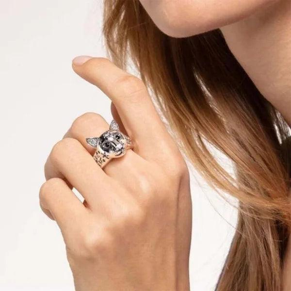 New Silver Plated Cute Cat Rings for Women and Girls - Crystal Zircon Carved Star Fashion Creative Party Ring - The Jewellery Supermarket