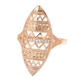 Trendy New Luxury Rolled 14K Rose Gold AAA Zircon Diamonds Ethnic Jewellery Ring - Fine Jewellery