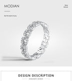 Sterling Silver Geometric Stackable Clear AAAA Simulated Diamonds Ring - Wedding Statement Jewellery - The Jewellery Supermarket
