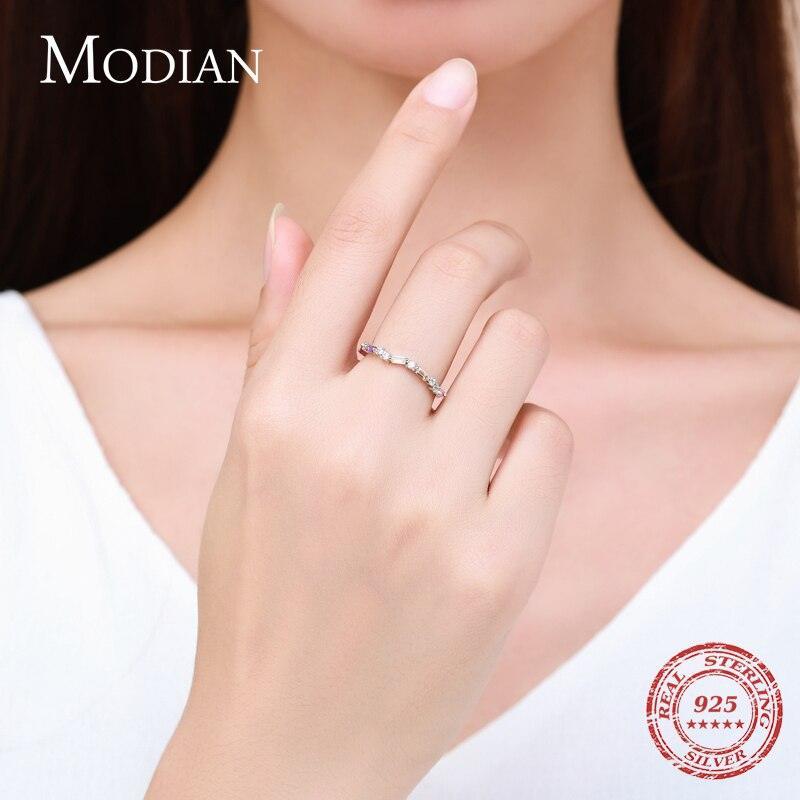 Sterling Silver Multicolor AAAA Simulated Diamonds Charm Simple Ring For Women - Fashion Silver Fine Jewellery - The Jewellery Supermarket
