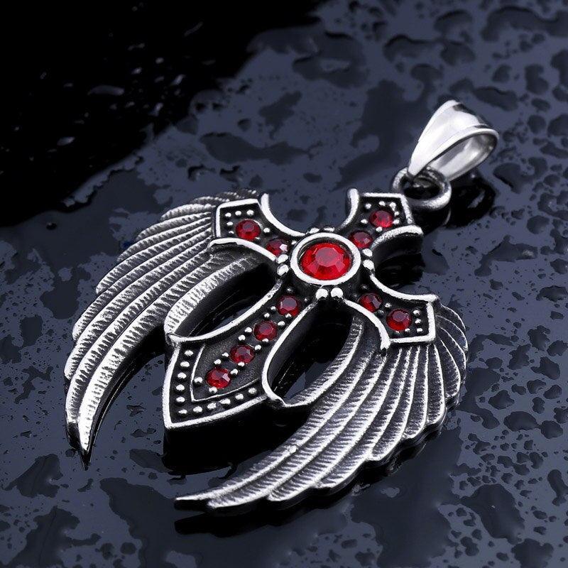 New Arrival 316L Stainless Steel Wing Cross Christian Pendant Necklace - High Quality Religious Fashion Jewellery - The Jewellery Supermarket