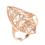 Trendy New Luxury Rolled 14K Rose Gold AAA Zircon Diamonds Ethnic Jewellery Ring - Fine Jewellery