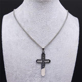 Fashion Cross Stainless Steel Statement Necklace for Men - Silver Colour Necklaces Pendants Jewellery - The Jewellery Supermarket